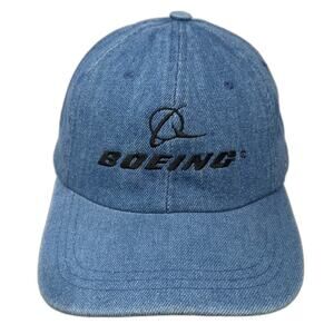 ATT Headwear Boeing Blue Denim Baseball Cap One Size Adjustable Slideback Hat